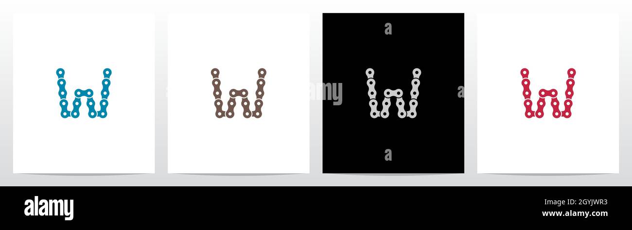 Chain Forming Letter Logo Design W Stock Vector