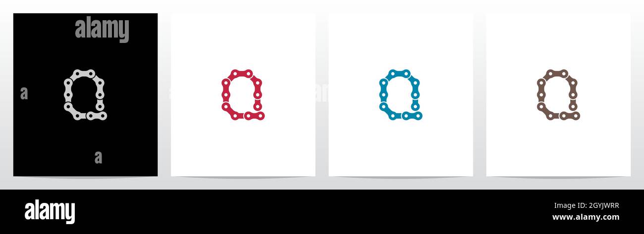 Chain Forming Letter Logo Design Q Stock Vector