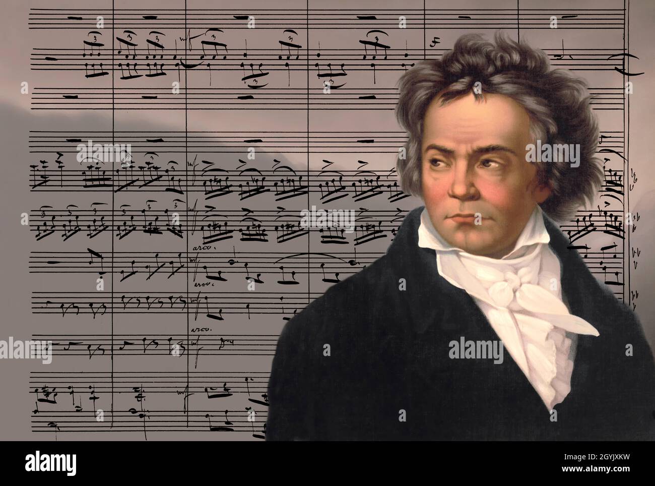 Ludwig van Beethoven, 1770 -1827, German composer, digitally altered