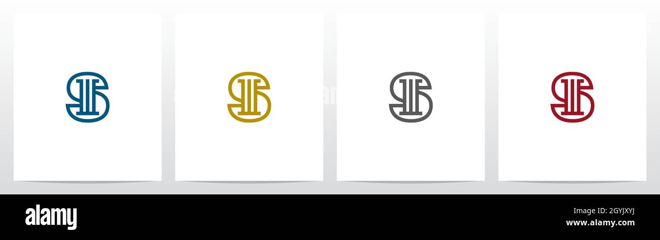 Pillar On Letter Logo Design S Stock Vector