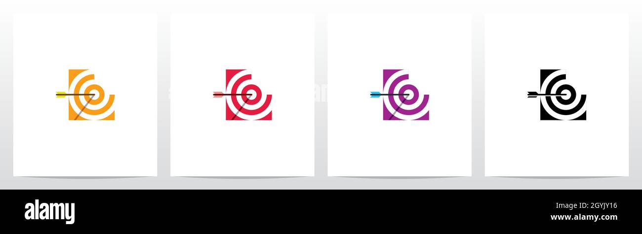 Arrow Target On Letter Logo Design L Stock Vector