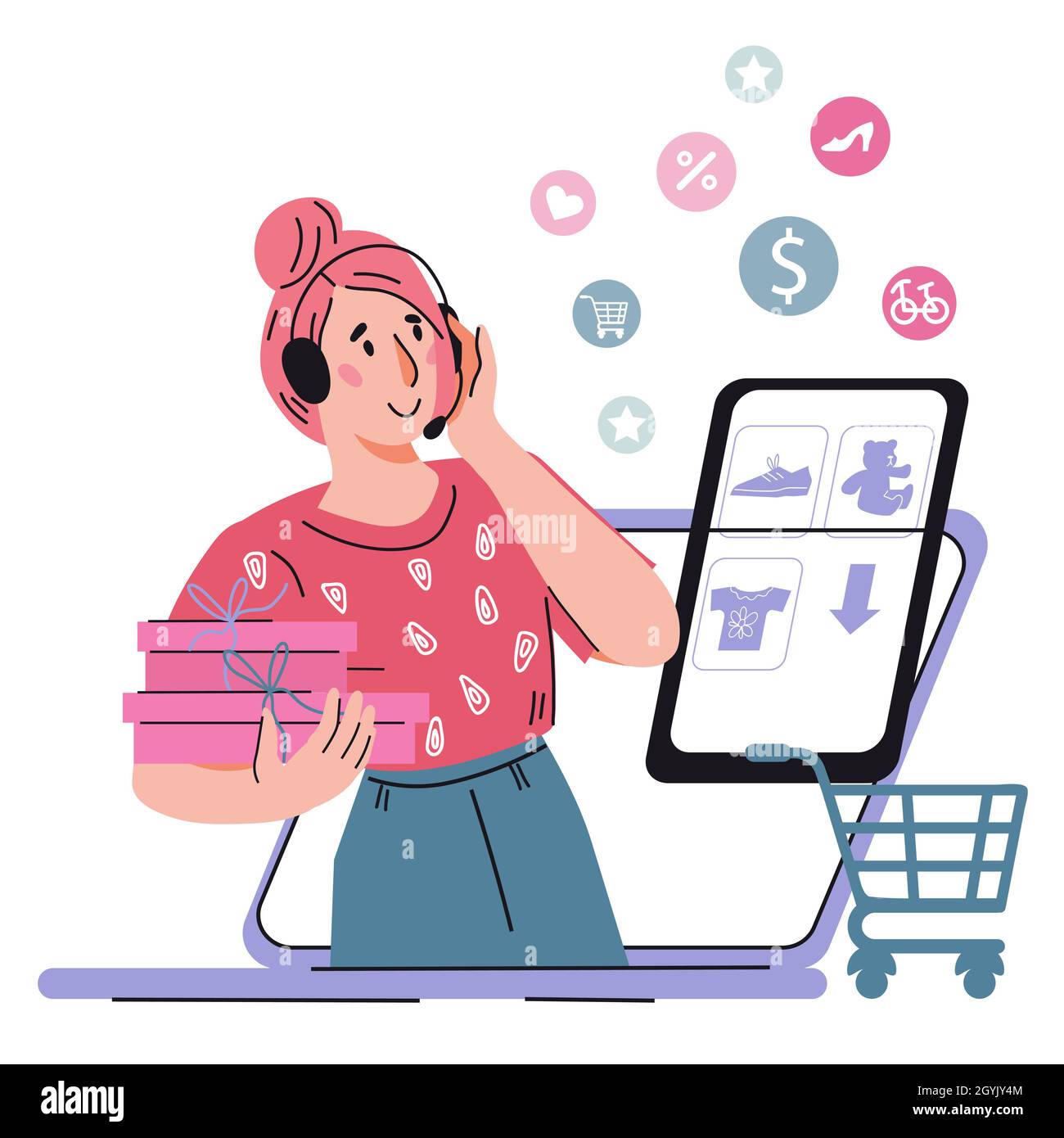 Online store clients support and ordering online service, flat 