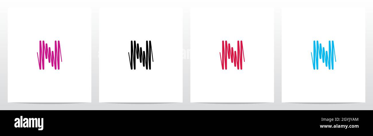 Scribble Forming Letter Logo Design N Stock Vector