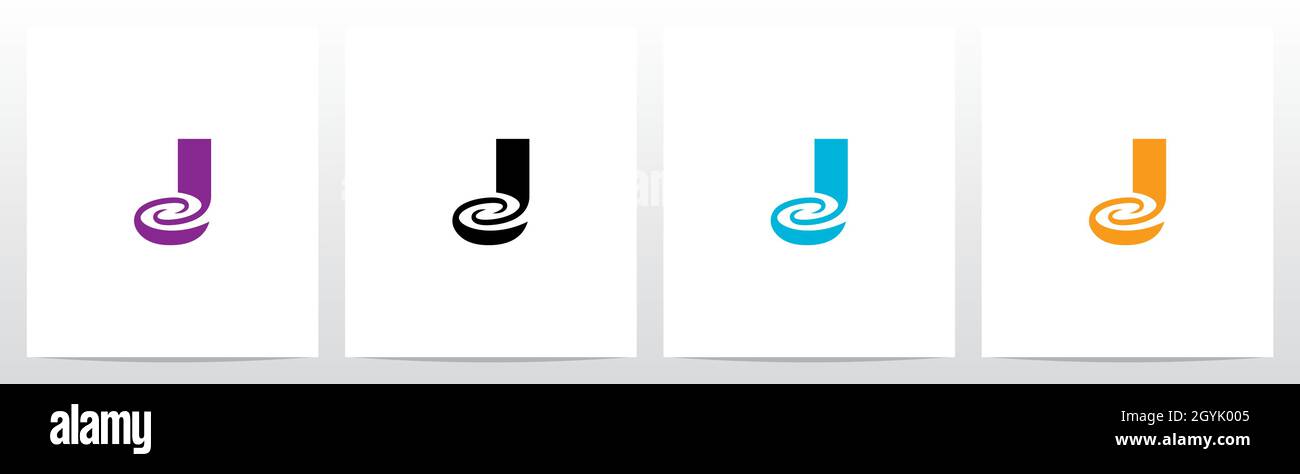 Swirl Vortex On Letter Logo Design J Stock Vector