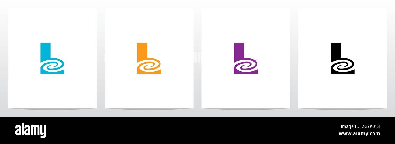 Swirl Vortex On Letter Logo Design L Stock Vector
