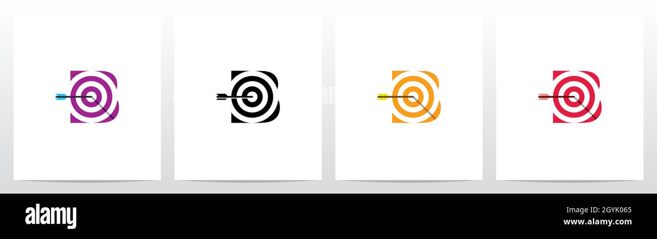 Arrow Target On Letter Logo Design B Stock Vector