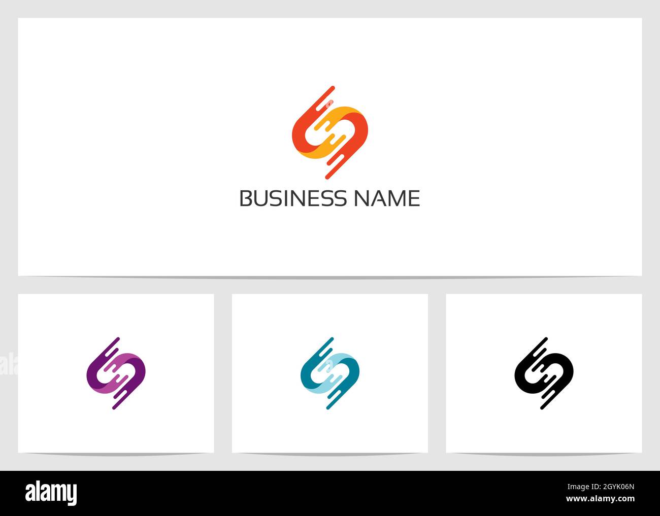 Fast Linked Abstract Logo Design Stock Vector