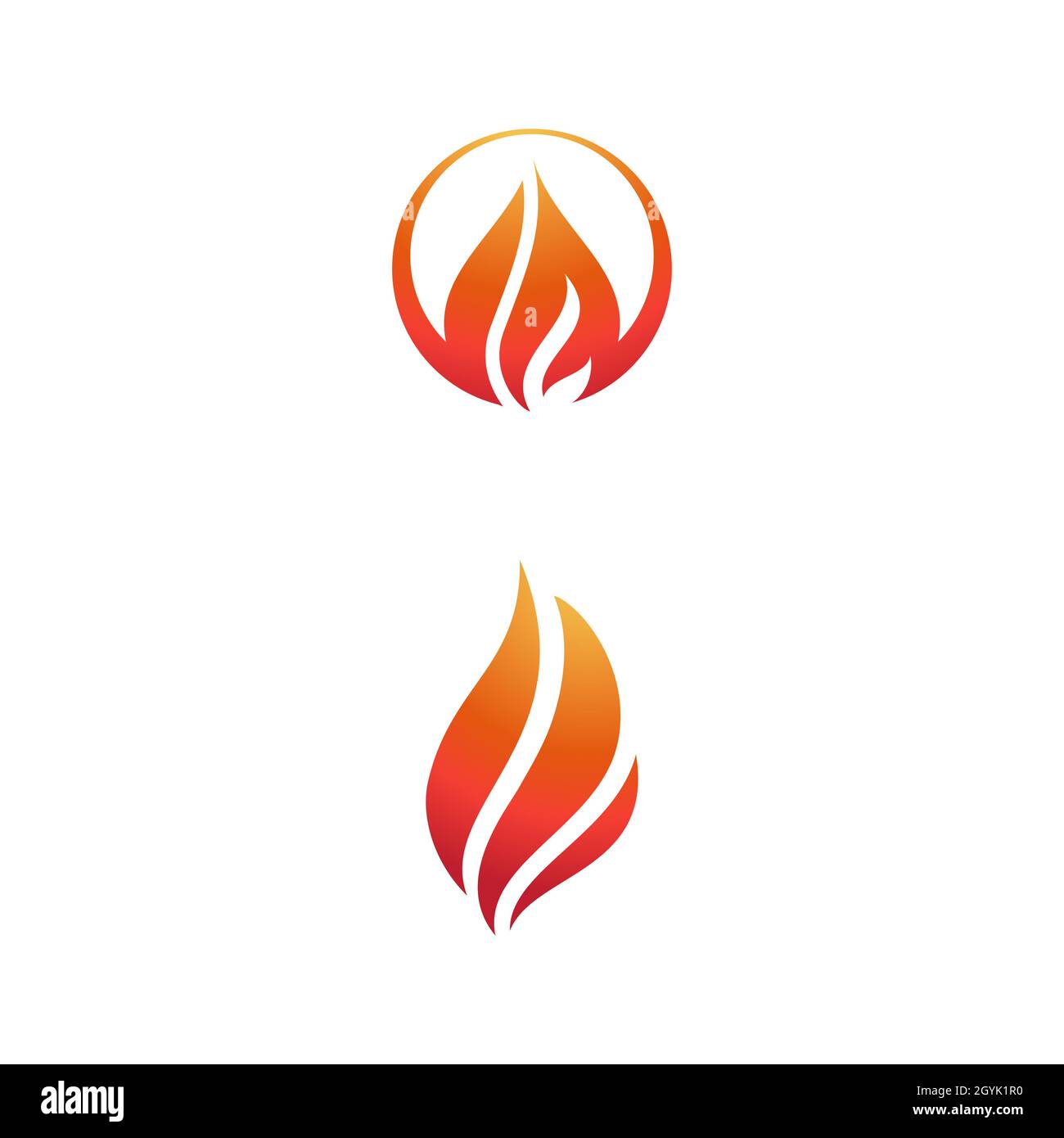 Hot flame fire vector icon illustration design template Stock Photo