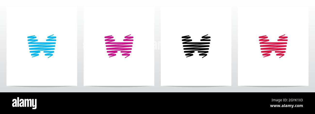 Scribble Forming Letter Logo Design W Stock Vector