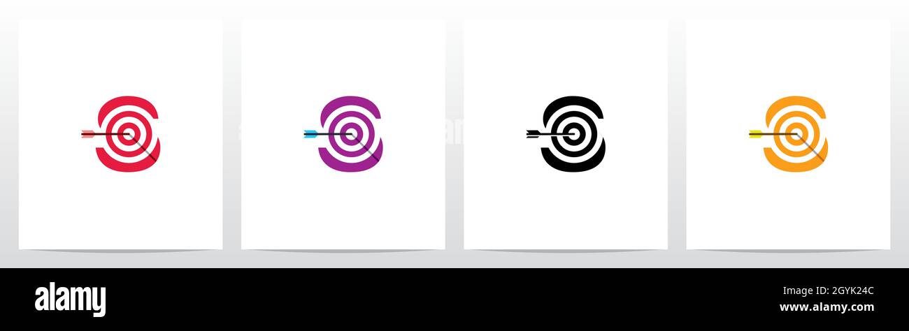 Arrow Target On Letter Logo Design S Stock Vector