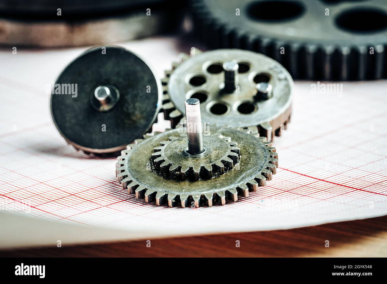 Gears from an old industrial machine Stock Photo - Alamy