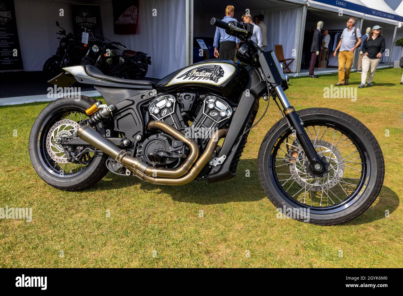 Indian Scout motorcycle on display at the  Concours d'Elegance held at Blenheim Palace on the 5th September 2021 Stock Photo