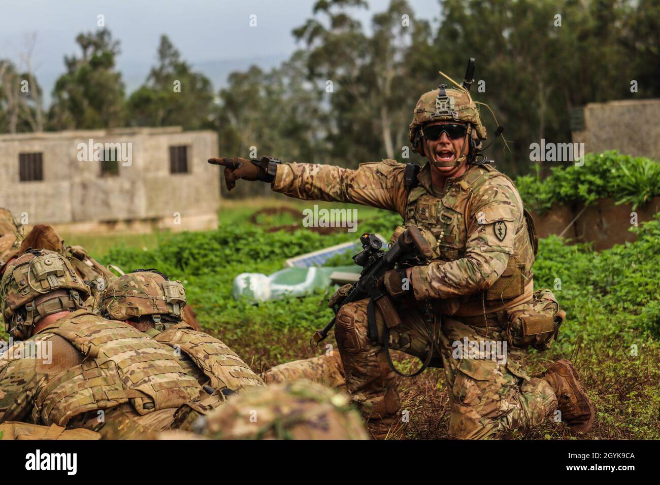 Soldiers from 121 Infantry Battalion, 2nd Brigade Combat Team, 25th