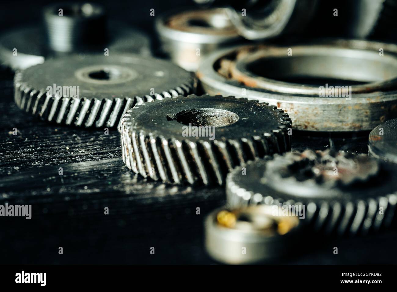Gears from an old industrial machine Stock Photo - Alamy