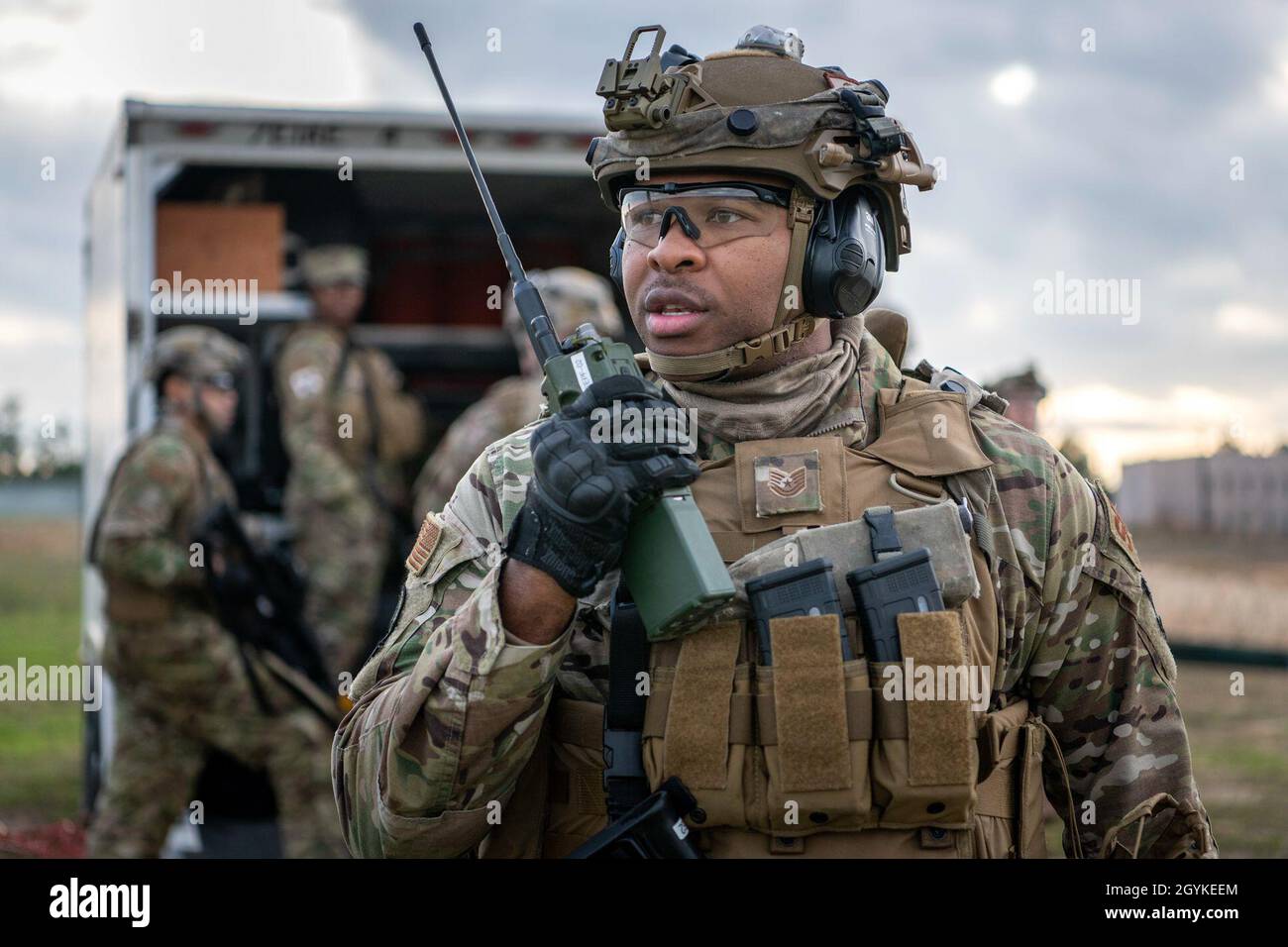 Tech. Sgt. Ali Williams, 921st Contingency Response Squadron, uses a ...