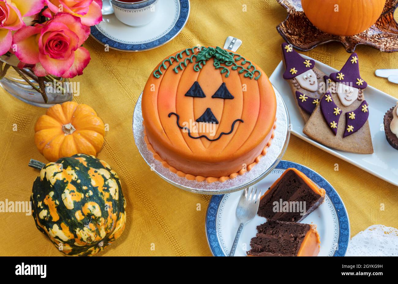 Novelty Cake Decorated With Marzipan And Icing In Halloween Theme Stock Photo Alamy
