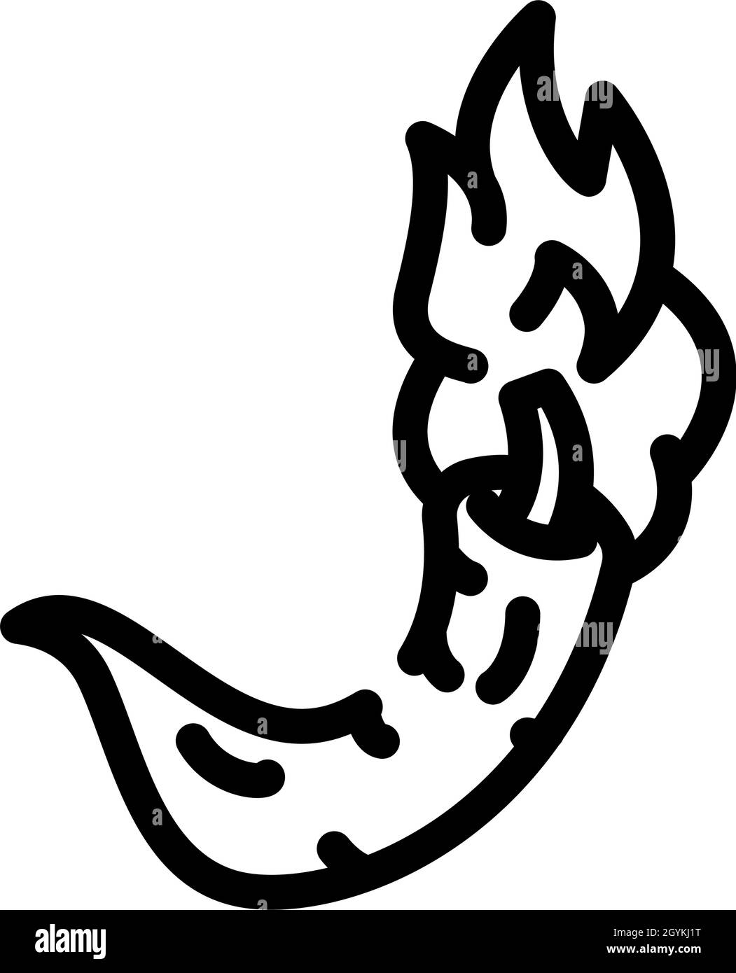 cayenne pepper burning vegetable line icon vector illustration Stock ...