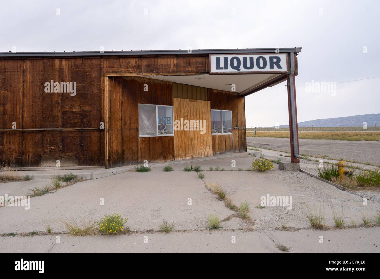 Jeffrey City, Wyoming August 5, 2021 The abandoned liquor store in