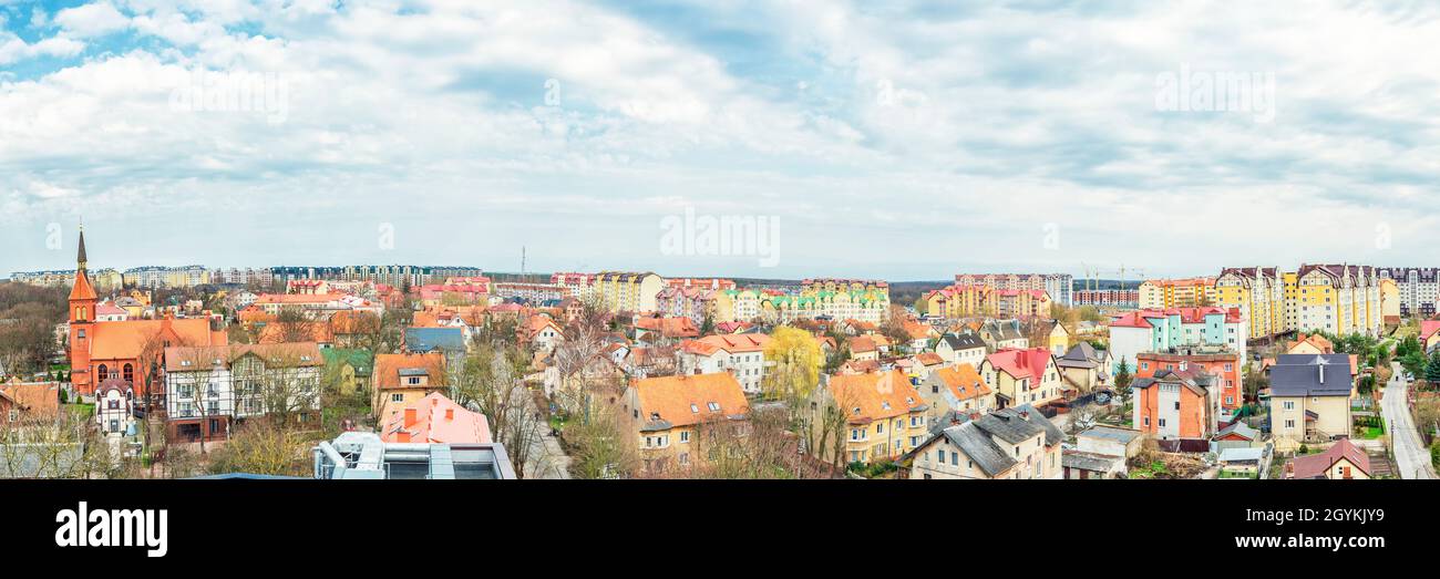A wide urban panorama of Zelenogradsk, Kaliningrad region, Russia Stock Photo