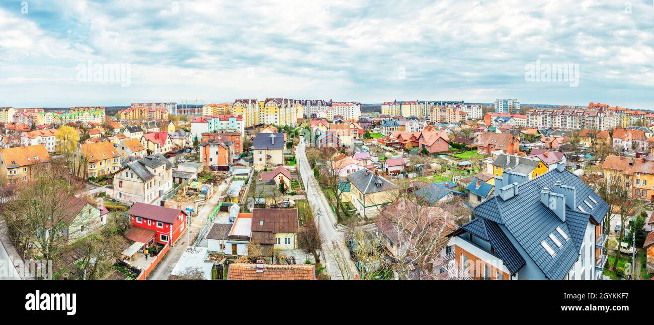 A wide urban panorama of Zelenogradsk, Kaliningrad region, Russia Stock Photo