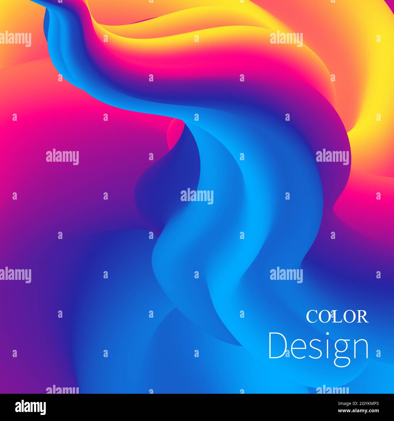 Color Background. Fluid Poster. Flow Wave. Colorful Gradient. Stock Vector