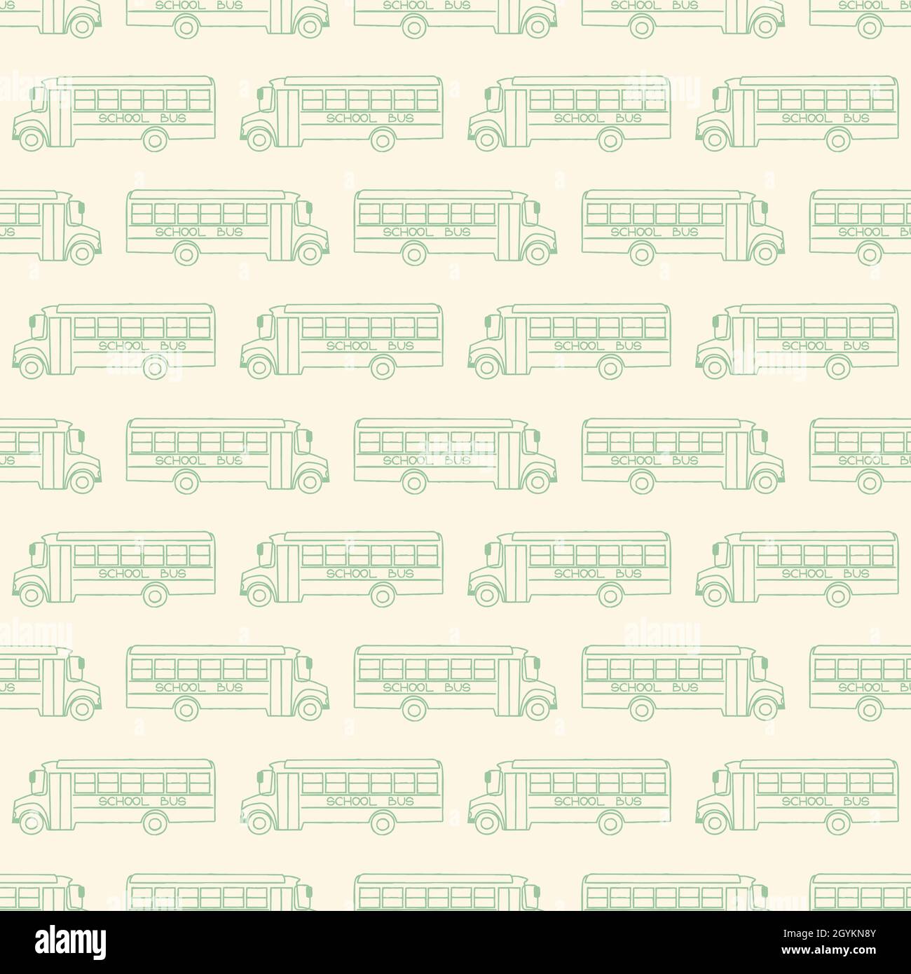 Seamless pattern with school busses, back to school pattern Stock Vector