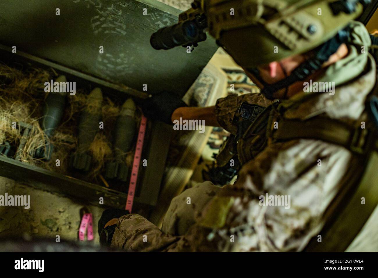 An explosive ordnance technician with the 31st Marine Expeditionary