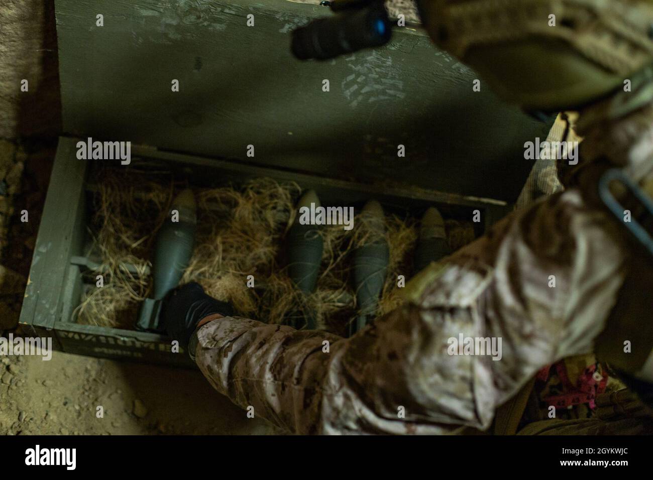 An explosive ordnance technician with the 31st Marine Expeditionary