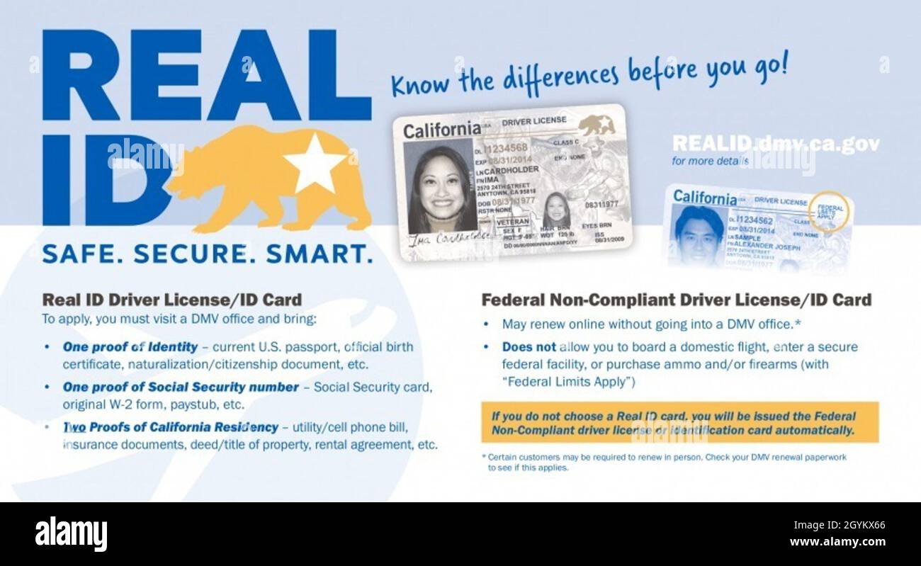 The real id driver license and identification card issued by california