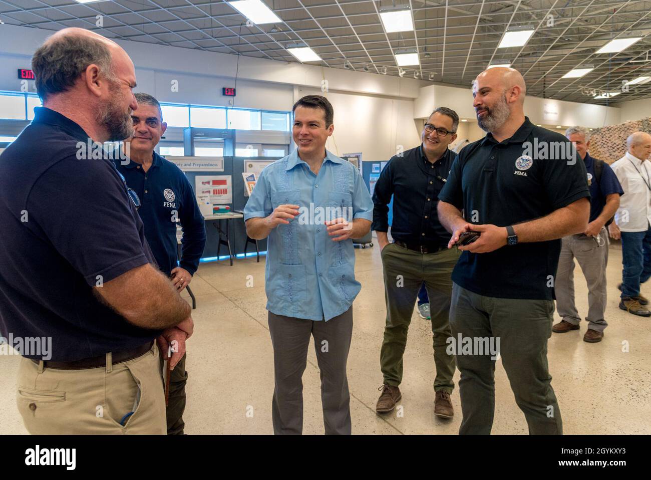 Ponce, PR, January 24, 2020 -- Donald Clark, FEMA Branch IV Director for  Response, Alejandro De La Camp, FEMA Senior Advisor, Antionio Busquets,  FEMA Assistant Operations Section Chief, and Ricardo Tormos, FEMA