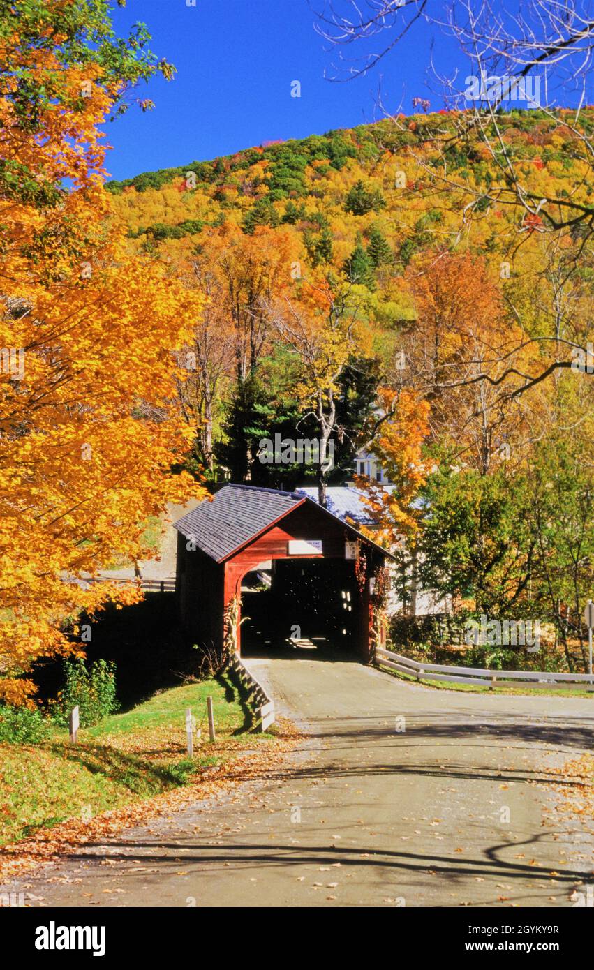 Green River covered bridge in Vermont Stock Photo