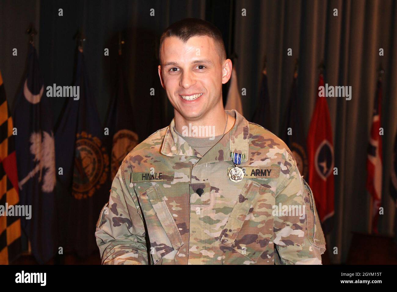 Spc. Steffan Hinkle, a Cyberspace Operations Specialist (Military Occupational Specialty 17C) assigned to the 782nd Military Intelligence Battalion (Cyber), was named the battalion’s Best Warrior Soldier of the Year for 2020 on Jan. 24, 2020. (U.S. Army photo) Stock Photo