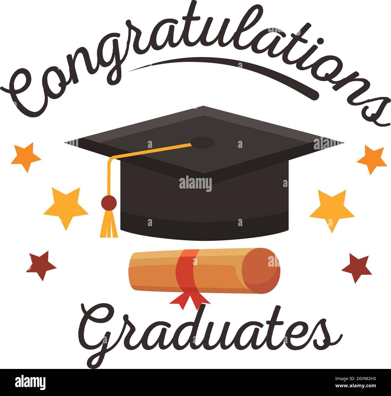 congratulations graduates poster with hat Stock Vector Image & Art - Alamy