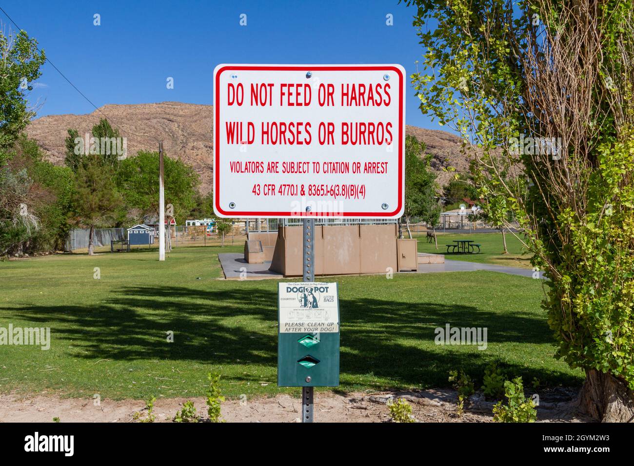 Blue Diamond, NV, USA June 8, 2021 A sign reading Do Not Feed or