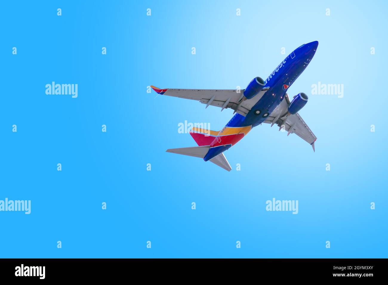 Santa Ana, CA, USA August 12, 2021 Southwest Airlines aircraft