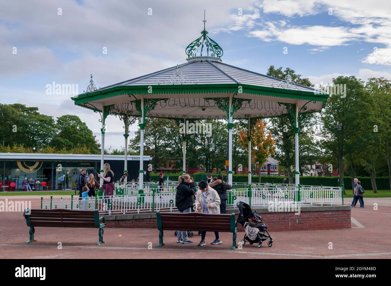 Victoria Park Widnes. The bandstand. Stock Photo