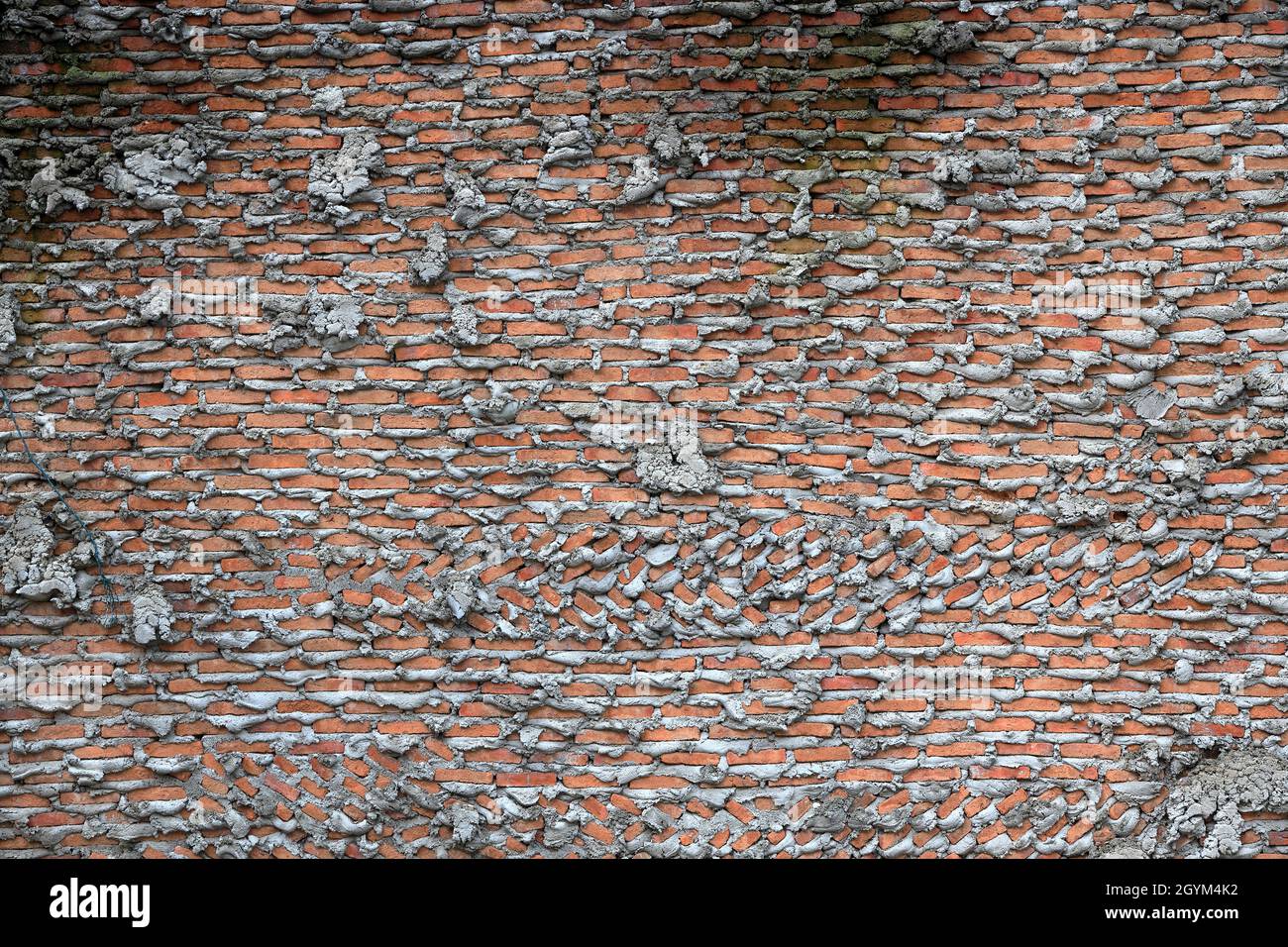 wall repair, Wall create heedlessly, unappealing wall, unpresentable work. Stock Photo