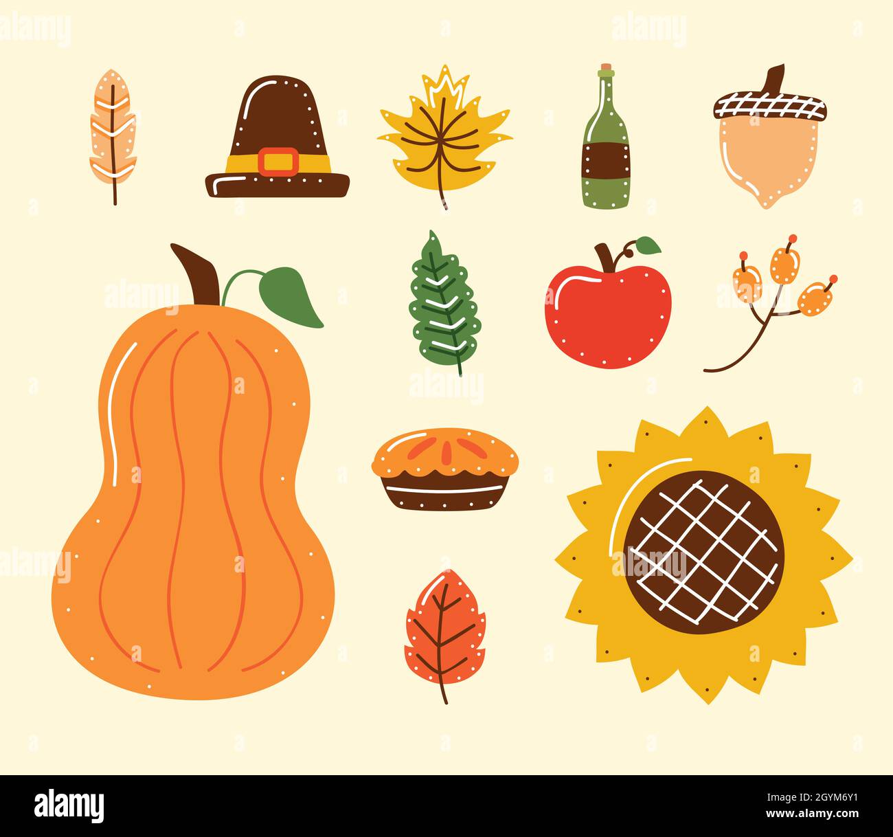 twelve thanksgiving celebration set icons Stock Vector Image & Art - Alamy
