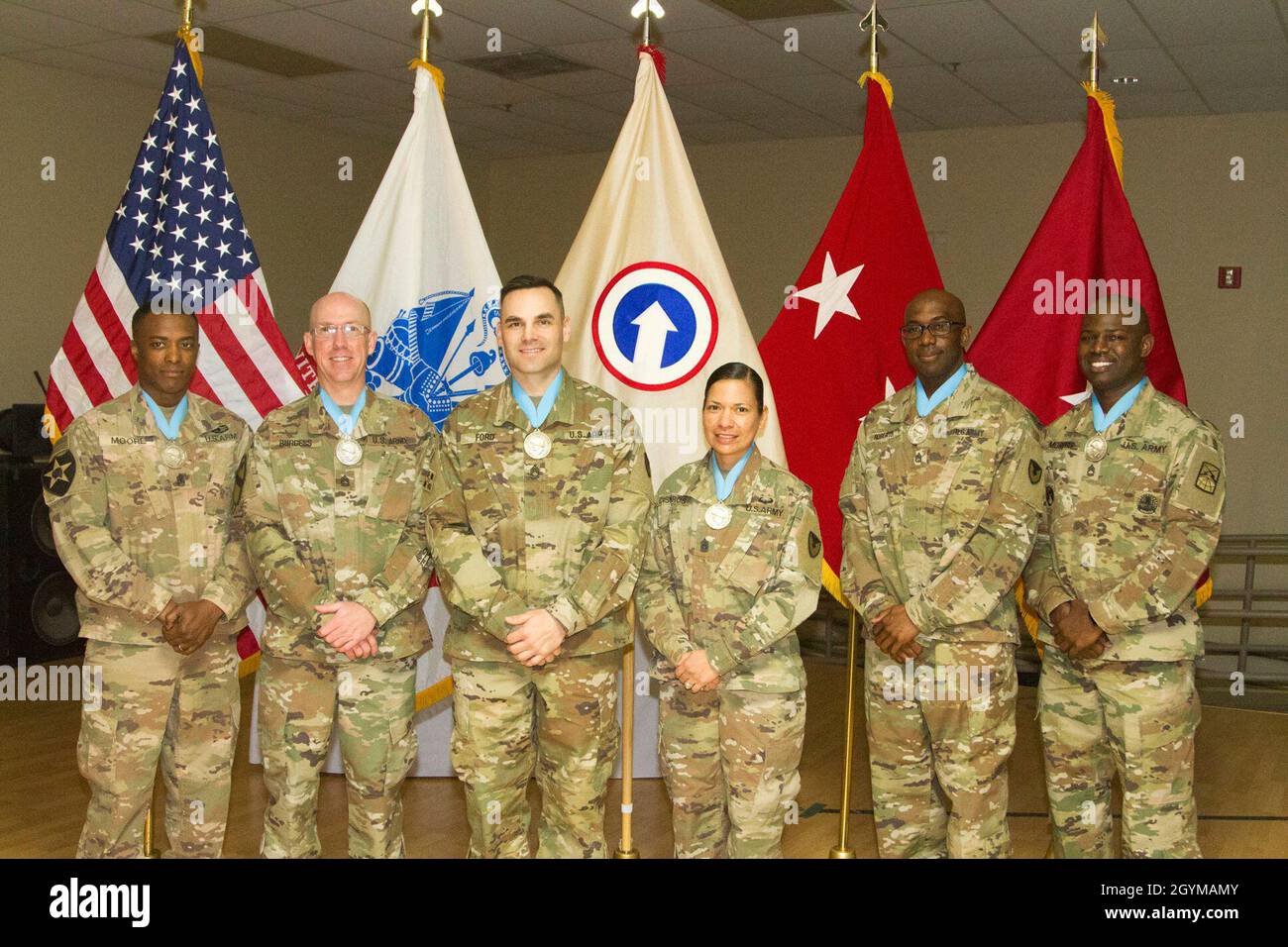 Members of the the Sergeant Audie Murphy Club (SAMC) pose for a group ...