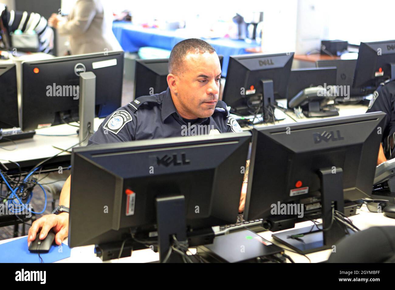 U.S. Customs and Border Protection (CBP) officers monitor situational