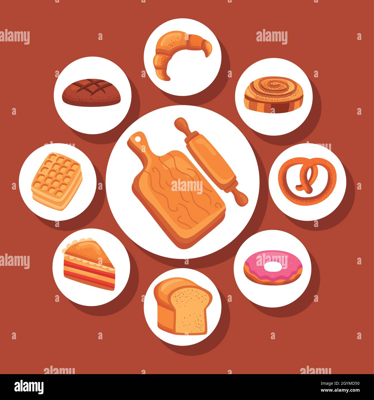 nine sweet pastry set icons Stock Vector Image & Art - Alamy