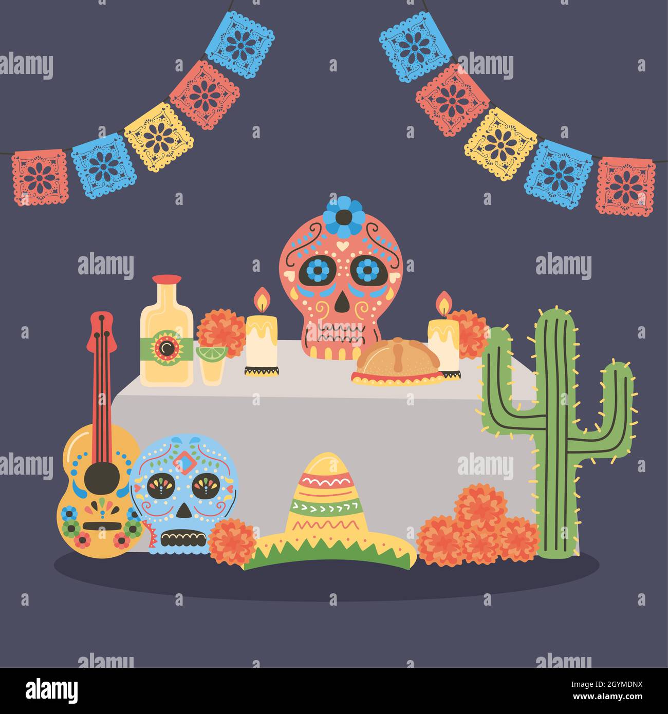 mexican day of dead altar Stock Vector