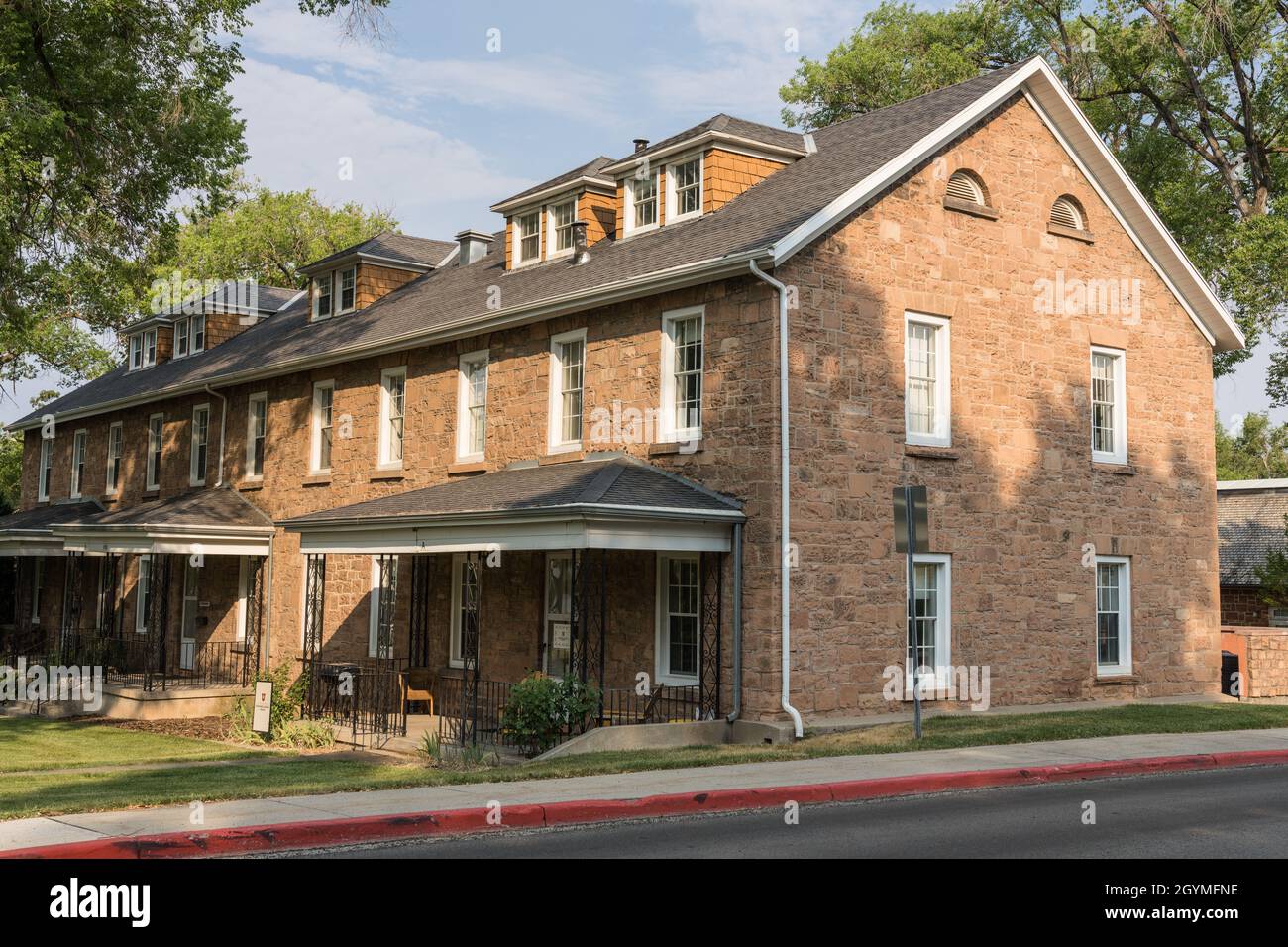 Former officer housing at Fort Douglas, built in 1875 and now owned by the University of Utah. Stock Photo