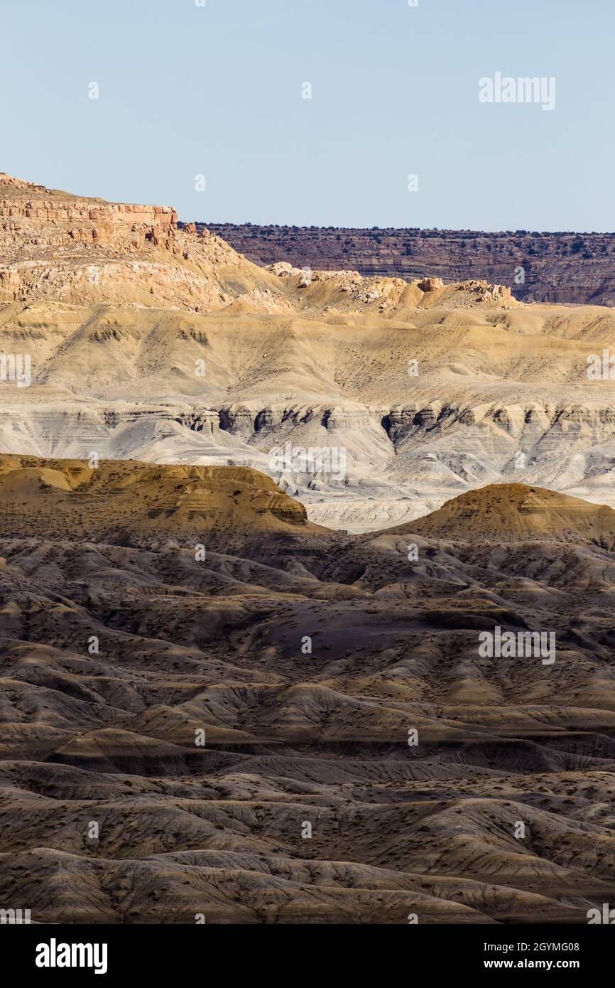Colorful eroded formations in Blue Canyon on the Hope Indian Reservation in Arizona. Stock Photo