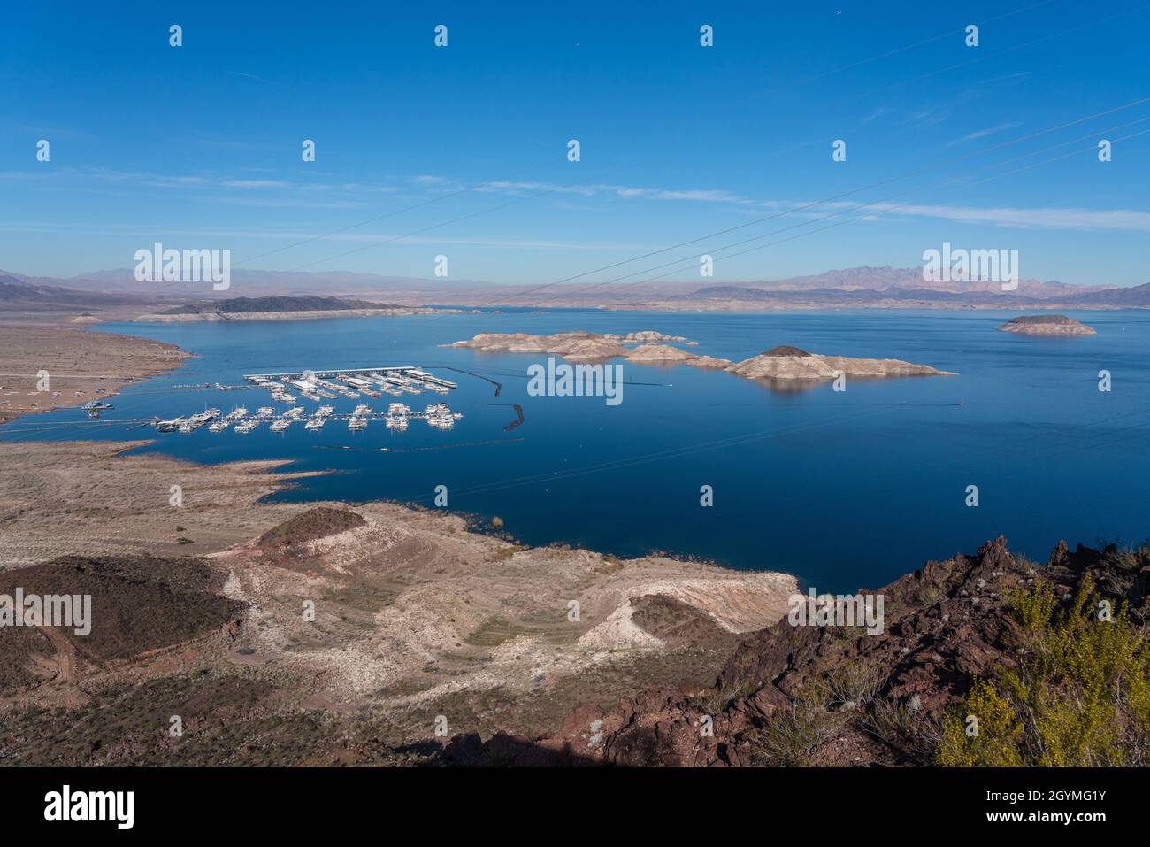 Hemenway Harbor marina at the southern end of Lake Mead near Hoover Dam ...