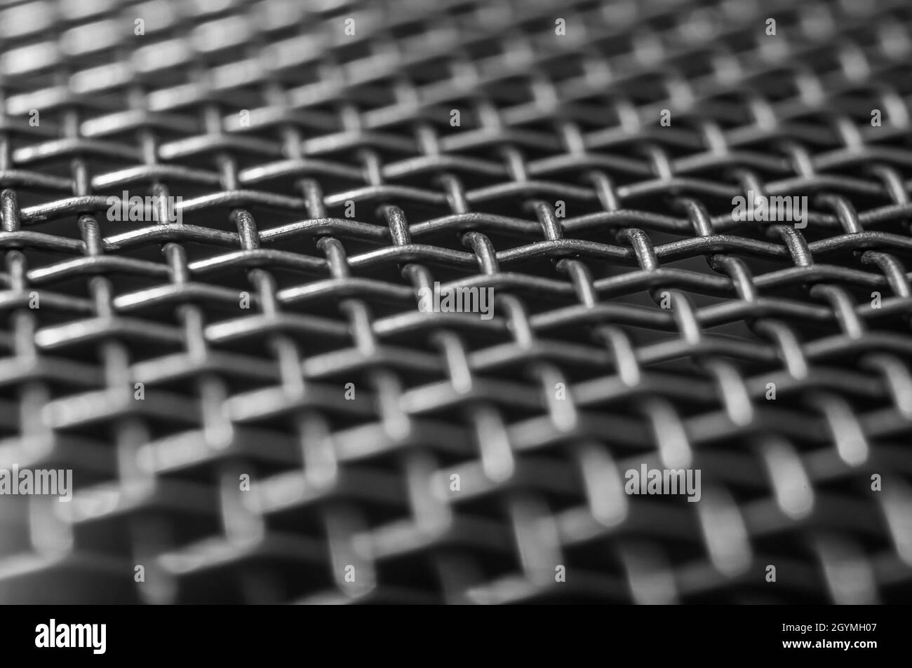 Black and white Macro Photography of stainless steel grid. Abstract ...