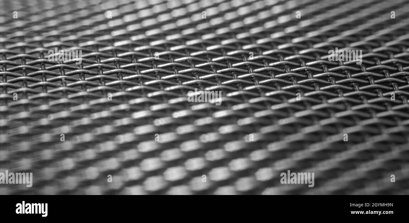 Black and white Macro Photography of stainless steel grid. Abstract ...
