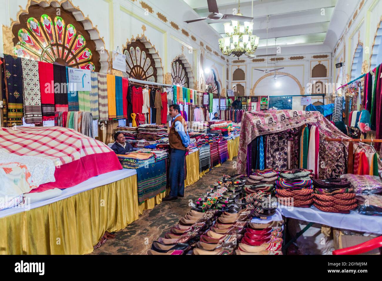 LUCKNOW, INDIA - FEBRUARY 3, 2017: Weaves and Crafts Bazaar during Mahindra Sanatkada festival in Lucknow, Uttar Pradesh state, India Stock Photo