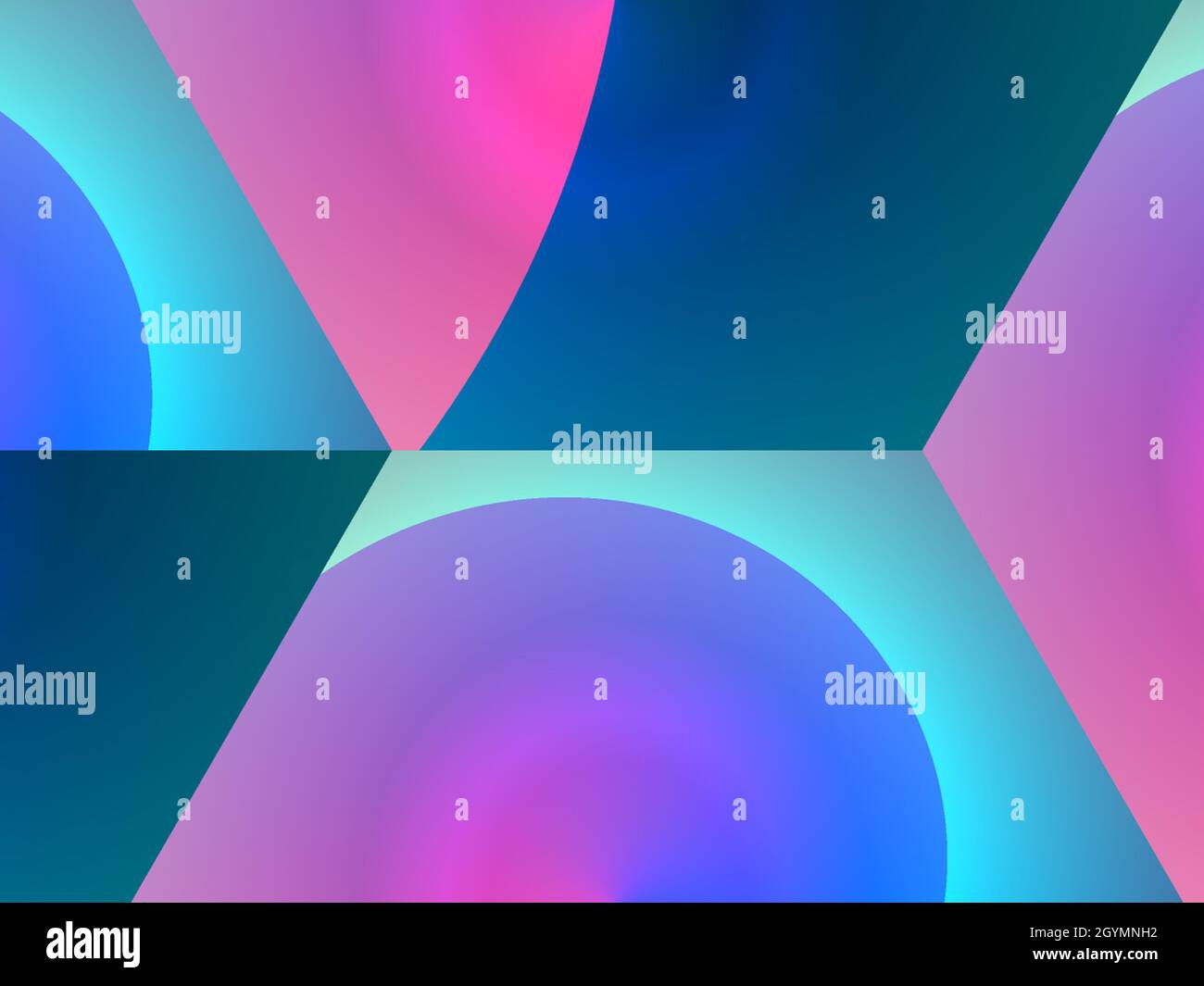 Abstract background, artistic multicolored blue cyan pink purple green fluorescent geometric decorative gradient pattern Stock Photo
