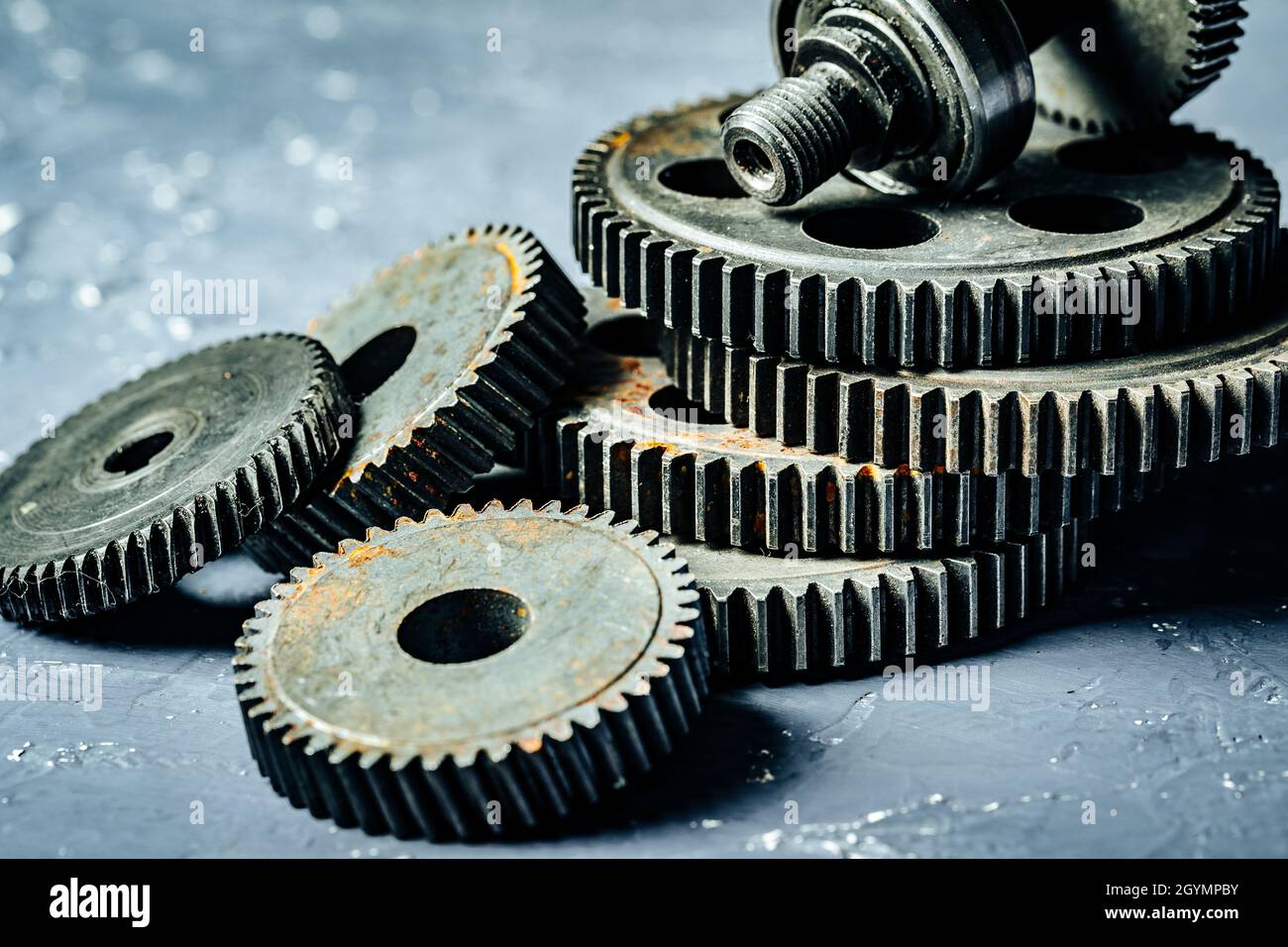 Gears from an old industrial machine Stock Photo - Alamy
